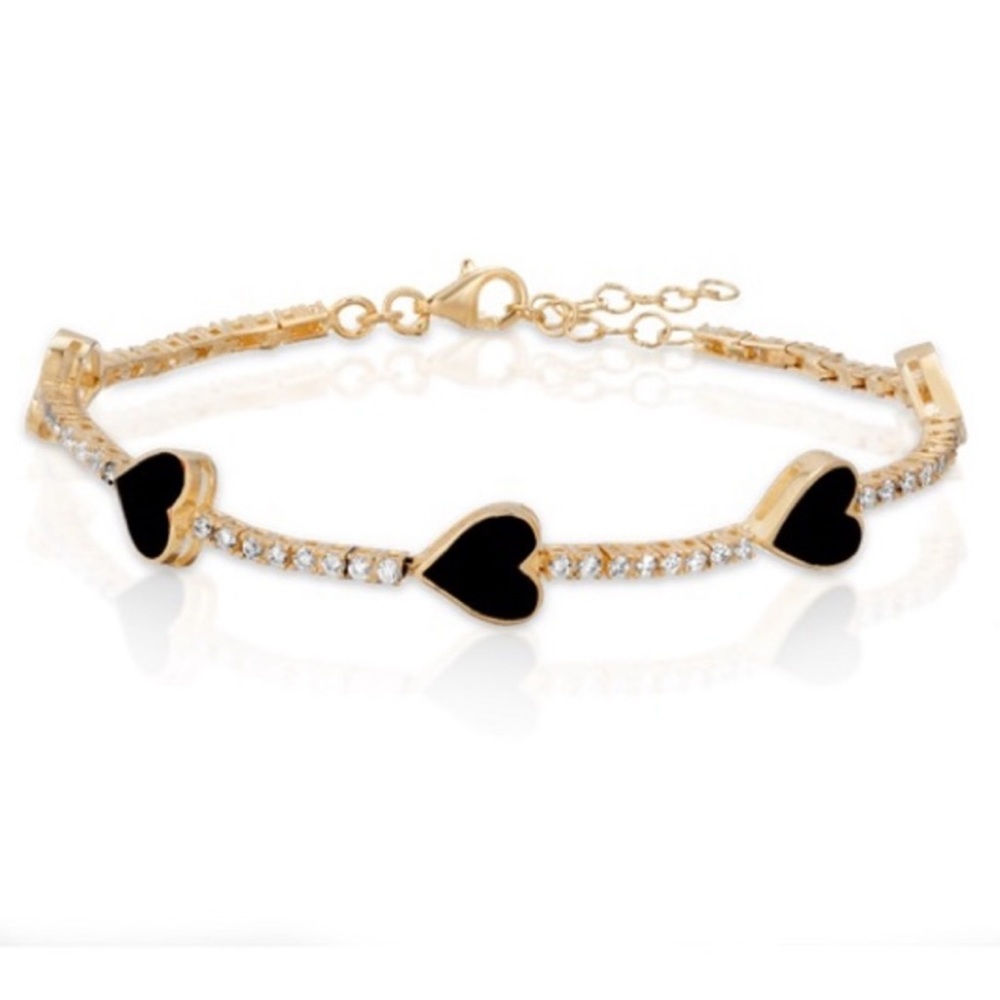 Enamel Heart Tennis Bracelet